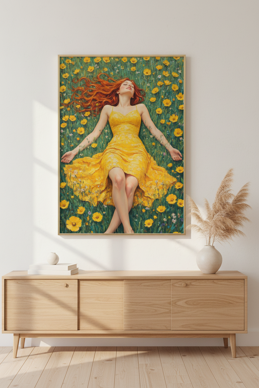 MXA557- Golden Sun Print- Premium Matte Paper Poster 21x29.7 cm / 8x12"